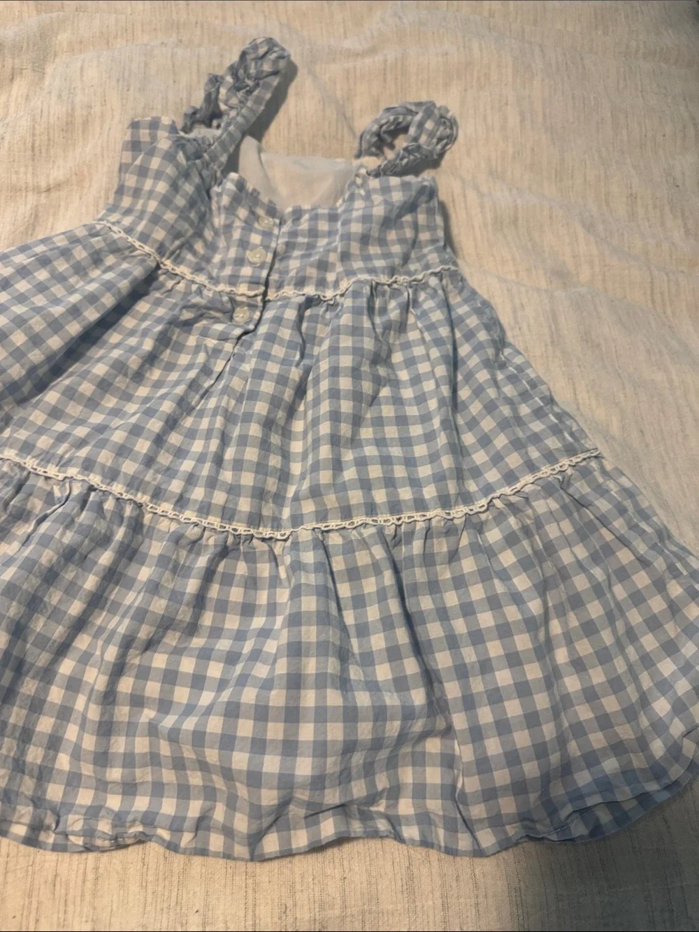 Carter's Light Blue Gingham Tiered Sundress